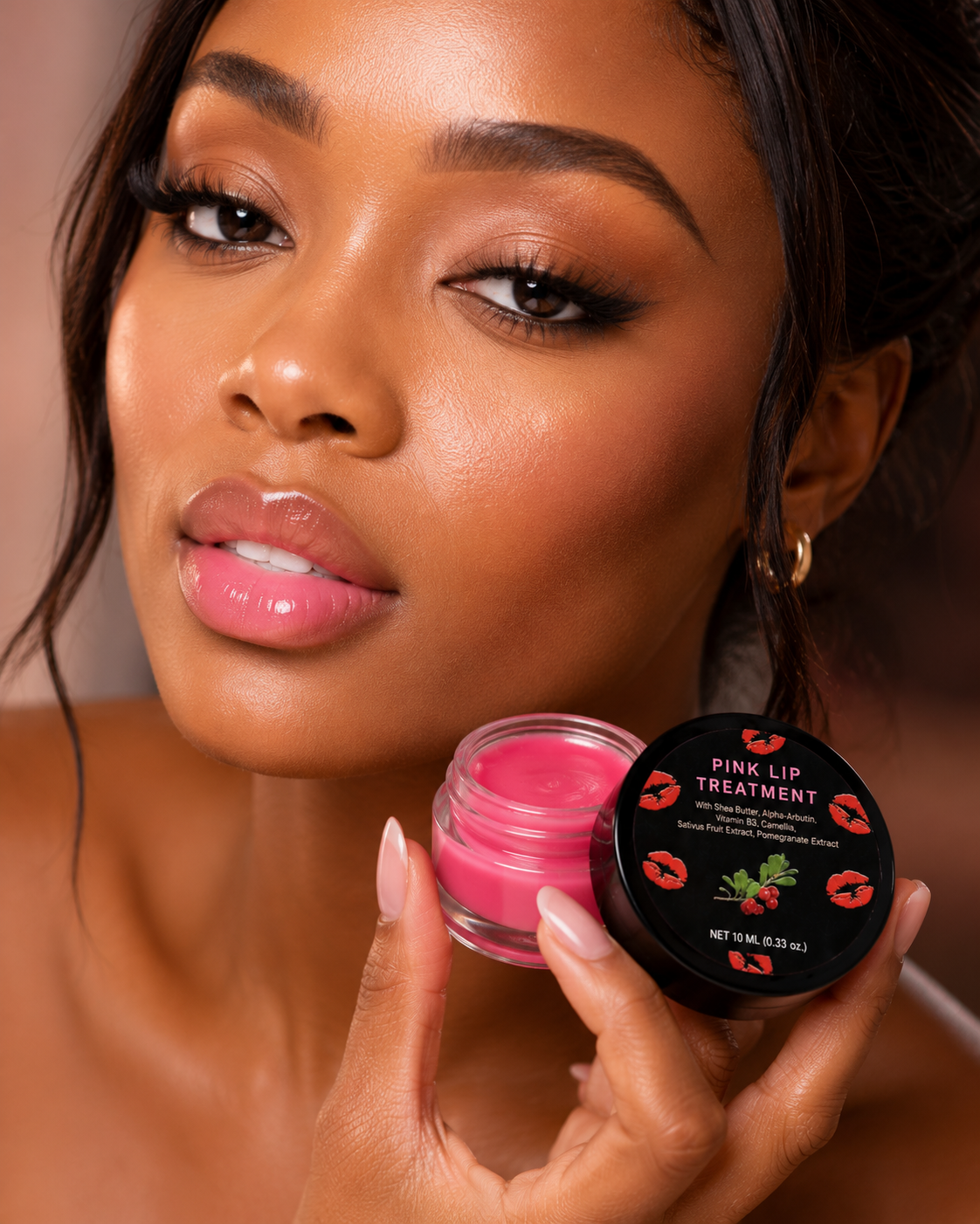 Pink Lip Lightening Treatment Cream with Shea Butter, Alpha-Arbutin & Vitamin B3