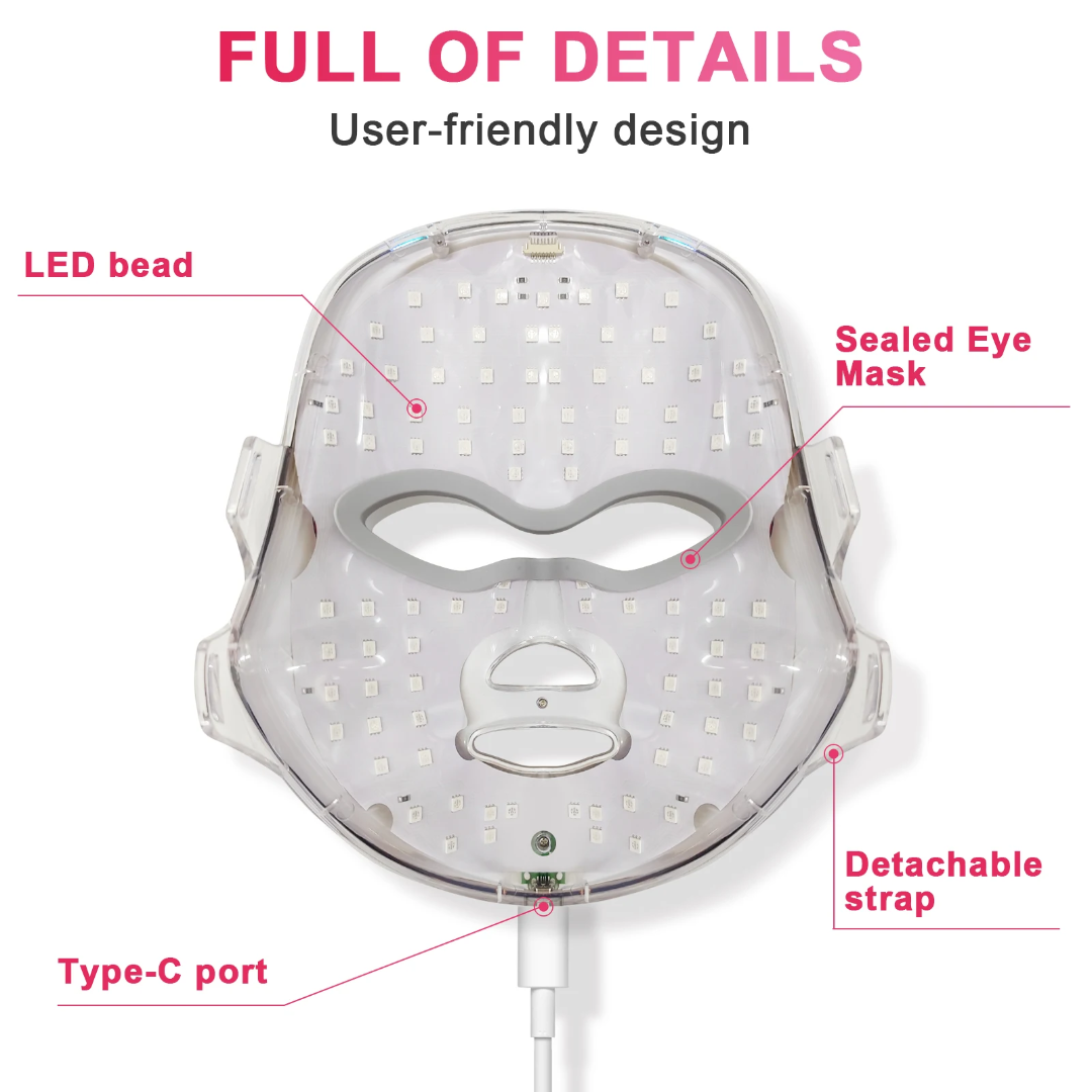 7 Colors Led Rejuvenation Facial Light Therapy Anti Aging Multi Function Led Mask