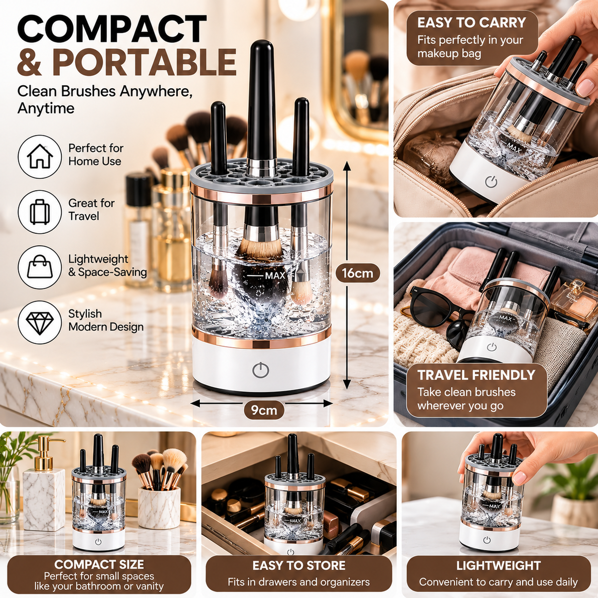 Automatic Makeup Brush &amp; Beauty Blender Cleaner