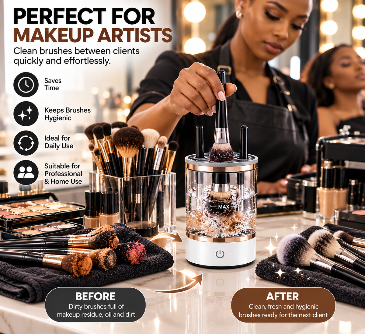 Automatic Makeup Brush &amp; Beauty Blender Cleaner