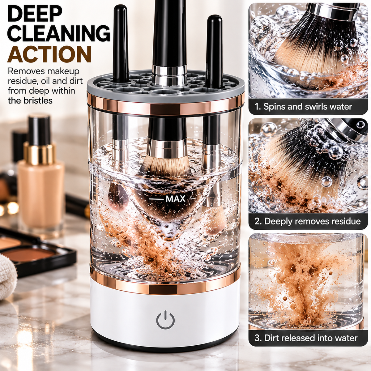 Automatic Makeup Brush &amp; Beauty Blender Cleaner