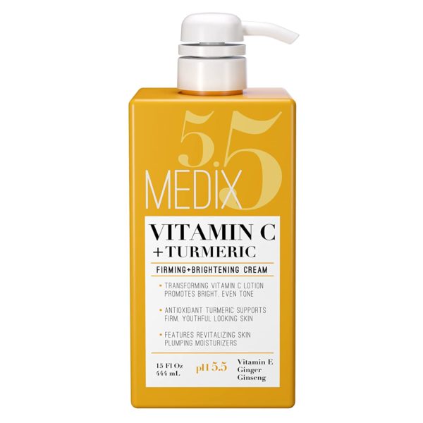 Medix 5.5 Vitamin C Cream w/ Turmeric for Face and Body. Firming & Brightening Cream for Age Spots, Dark Spots and Sun Damaged Skin.